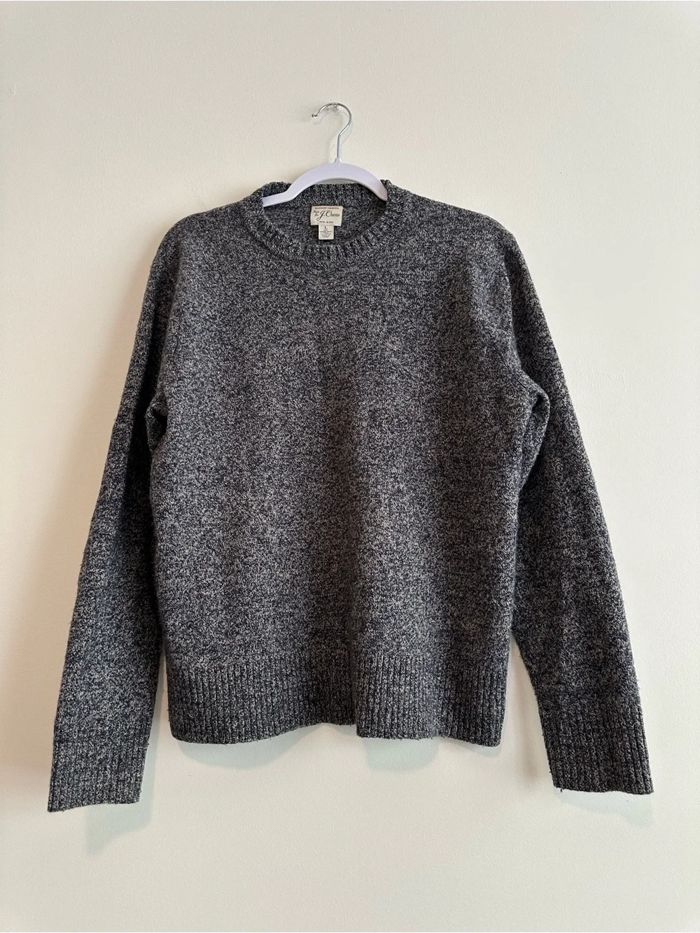 J. Crew Men's Gray Heather Crewneck Wool Sweater